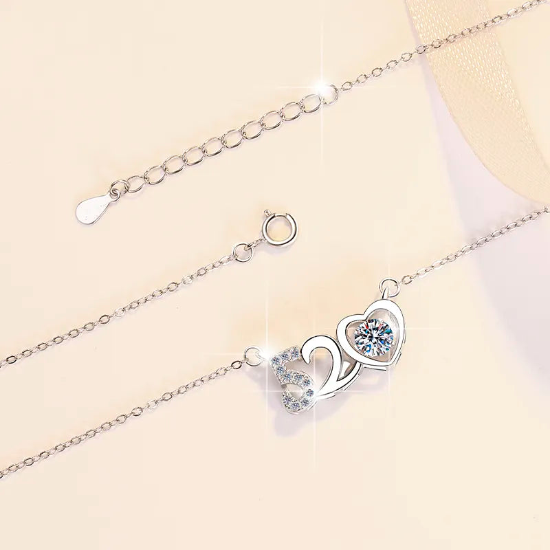 Collar de Plata Esterlina 925, diseño 520 moissanita de 0.5 quilate, certificado GRA