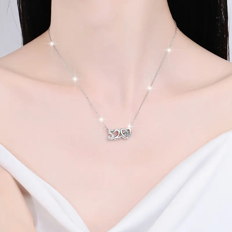 Collar de Plata Esterlina 925, diseño 520 moissanita de 0.5 quilate, certificado GRA