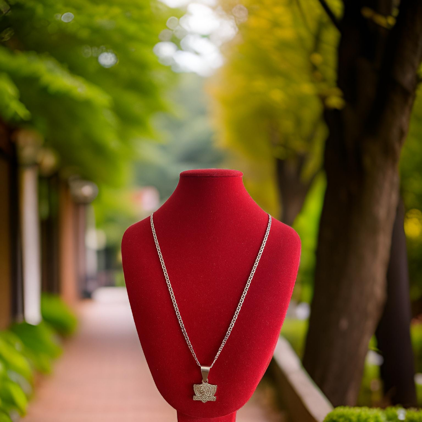 Collar de Plata Italiana 925, con medalla de Colo Colo tamaño mediano, 55 cm de largo cadena