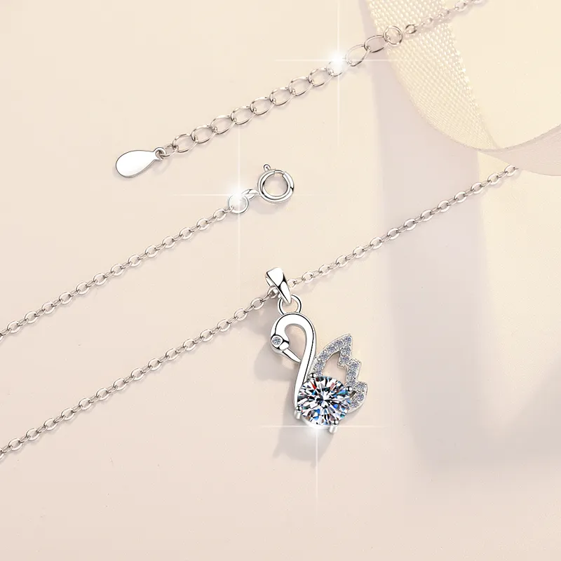 HK055_4 Moissanita Plata 925 Mujer Joyas SyE - Imagen 4
